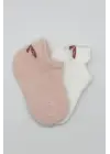Omarı Sneakers Desenli Penye Çorap Seti Pembe Ekru