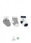 Omarı Yumuşak Penye 3lü Gri Soket Çorap Seti