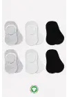Omarı Silikonlu Penye Çorap 6lısı Gri Beyaz Siyah
