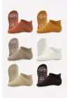 Omarı Kaymaz Penye Çorap 6Lı Paket Toprak Rengi