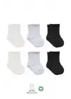 Omarı Yumuşak ve Dayanıklı 6l Soket Çorap Seti in Ekru Gri Siya