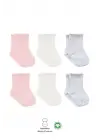 Omarı Penye Soket Çorap 6Lı Pembe Ekru Gri