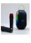 Bluetooth Çift Mikrofonlu Kablosuz Karaoke Rgb Işıklı Yüksek Sesli Müzik 4 Ses Degıstırme