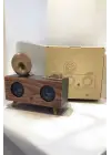 Bluetooth Hoparlör Ahşap Klasik Retro Gramofon Bluetooth Müzik Kutusu