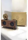 Bluetooth Hoparlör Ahşap Klasik Retro Gramofon Bluetooth Müzik Kutusu