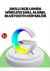 Bluetooth Hoparlörlü Rgb Atmosfer Lambası Kablosuz Şarj Ve Saat Özellikli