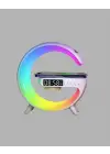 Bluetooth Hoparlörlü Rgb Atmosfer Lambası Kablosuz Şarj Ve Saat Özellikli