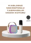 Bluetooth Karaoke Mikrofon Ve Hoparlör Seti Taşınabilir