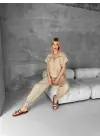 Bluz şalvar takım bej s255841