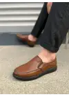 Modern Classique Bağcıksız Cilt Erkek Ayakkabı Kahverengi