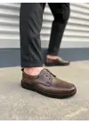 Omarı Deri Klasik Erkek Ayakkabısı Kahverengi Moda