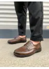 Omarı Deri Klasik Erkek Ayakkabısı Kahverengi Moda