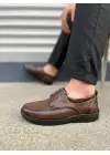 Omarı Deri Klasik Erkek Ayakkabısı Kahverengi Moda
