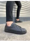 Omarı Siyah Moda Bağcıklı Erkek Günlük Spor Ayakkabı