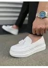 Omarı Trendy Püsküllü Beyaz Erkek Spor Ayakkabı