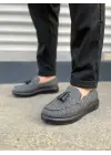 Keten Erkek Klasik Ayakkabı Gri