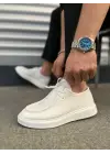 Omarı Beyaz Bağcıklı Klasik Erkek Günlük Ayakkabı - Yeni Moda Trendi