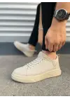 Modern Keten Erkek Spor Ayakkabı - Krem