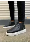 BN205 Boston Bağcıksız Rahat tabanlı ayakkabı Tabaan Cilt Erkek Spor Bot CBT - Siyah