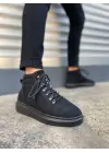 BN206 Ottawa Bağcıklı Rahat tabanlı ayakkabı Tabaan Süet Erkek Spor Bot SGünlük Şık - Siyah