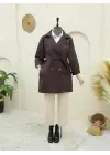 Omarı Modern Detaylı Düğme Kapama Trençkot