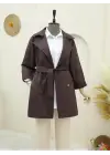 Omarı Modern Detaylı Düğme Kapama Trençkot