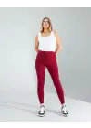 Omarı Bordo Fitilli Toparlayıcı Spor Tayt