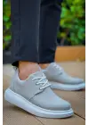 Modern Gri Süet Bağcıklı Erkek Ayakkabı