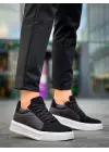 Modern Siyah Yüksek Taban Spor Ayakkabı