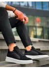 Modern Siyah Yüksek Taban Spor Ayakkabı