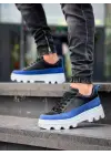 Omarı Yüksek Taban Mavi Detaylı Günlük Spor Ayakkabı