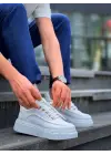 Trend Beyaz Yüksek Taban Spor Ayakkabı