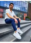 Trend Beyaz Yüksek Taban Spor Ayakkabı