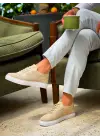 Modern Bej Triko Bağcıklı Erkek Ayakkabı
