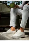 Omarı Beyaz Triko Bağcıklı Günlük Erkek Ayakkabı