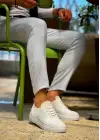 Omarı Beyaz Triko Bağcıklı Günlük Erkek Ayakkabı