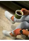 Modern Beyaz Triko Bağcıklı Erkek Ayakkabı