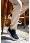 Modern Siyah Triko Bağcıklı Erkek Ayakkabı