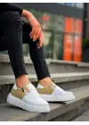 Omarı Yüksek Taban Detaylı Beyaz Günlük Spor Ayakkabı