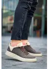 Omarı Yüksek Tabanlı Keten Bej Günlük Erkek Spor Ayakkabı