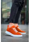 Omarı Yüksek Taban Turuncu Keten Beyaz Erkek Spor Ayakkabı