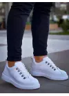 Omarı Yüksek Taban Bağcıklı Beyaz Günlük Erkek Ayakkabı