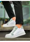 Omarı Beyaz Yüksek Taban Günlük Spor Ayakkabı