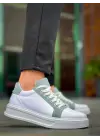 Omarı Beyaz Yüksek Taban Günlük Spor Ayakkabı