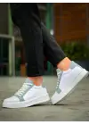 Omarı Beyaz Yüksek Taban Günlük Spor Ayakkabı
