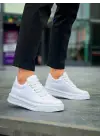 Omarı Beyaz Rugan Yüksek Taban Günlük Spor Ayakkabı