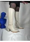 Şık Bej Kadın Çizme