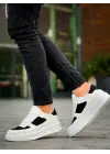 Omarı Yüksek Taban Beyaz Siyah Günlük Spor Ayakkabı