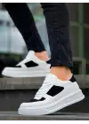 Omarı Yüksek Taban Beyaz Siyah Günlük Spor Ayakkabı