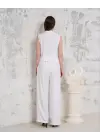 Broşlu yelek pantolon takım beyaz s255821